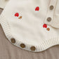 【M2023】2023春季嬰兒衣服可愛女寶寶蘑菇刺繡毛衣外套+無袖背帶哈衣爬服