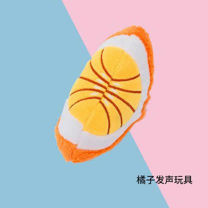 A館【A16WA2186-MP】狗狗毛絨發聲玩具卡通果蔬泰迪比熊貓咪可愛彩色水果寵物磨牙用品