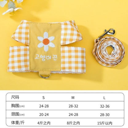 A館【A2012SPBL6047-MP】貓咪牽引繩背心式反光胸背帶防掙脫可愛外出狗狗牽引繩遛貓專用繩
